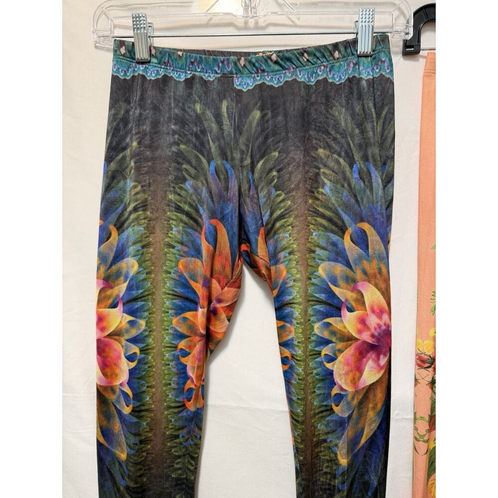 Emma Rose Stretchy Leggings Bundle Sz S/M Vibrant Abstract Floral Festival Boho - Picture 3 of 11